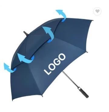 Contrôle semi-automatique tout en une fonction Logo personnalisé Parapluie de golf avec grande canopée