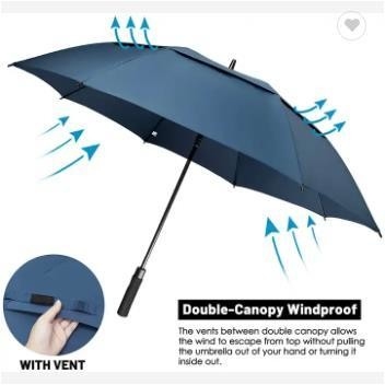 Contrôle semi-automatique tout en une fonction Logo personnalisé Parapluie de golf avec grande canopée