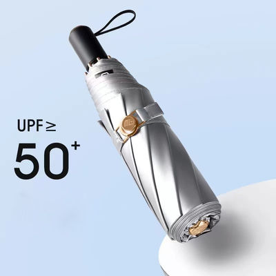 3 parapluie en titane d'argent pliable pour cadeaux d'entreprise Protection UV Portable Durable