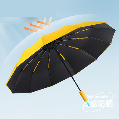 Protection UV 72 côtes 3 parapluie pliable avec des couleurs contrastées et un logo personnalisé
