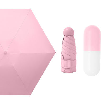 Polyester Mini 5 fois anti-UV pilule Noir revêtu parapluie de pluie Poche parapluies pliables