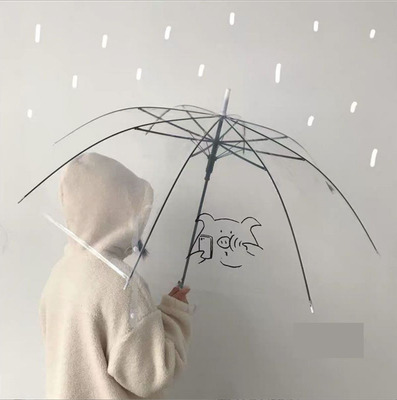 Parapluie publicitaire transparente en acier plastique avec fonction et impression tout en un