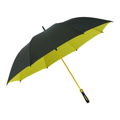 Parapluie de golf double en fibre droite de 30 pouces avec commande semi-automatique et poignée couleur
