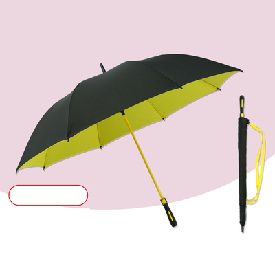 Parapluie de golf double en fibre droite de 30 pouces avec commande semi-automatique et poignée couleur