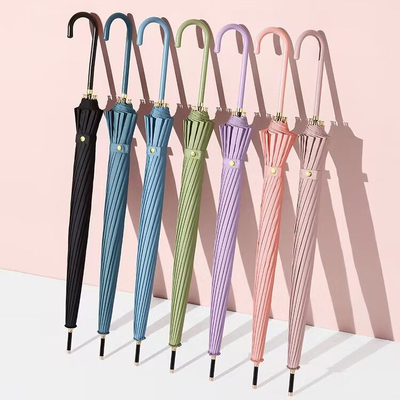 Le style minimaliste poignée en cuir 16 os Double parapluie météo pour la publicité cadeau