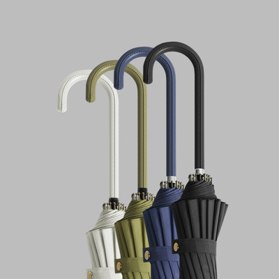 Le style minimaliste poignée en cuir 16 os Double parapluie météo pour la publicité cadeau