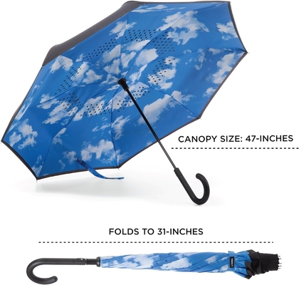 Parapluie à l'envers à l'intérieur Impression numérique complète Logo personnalisé pour le retour à l'école