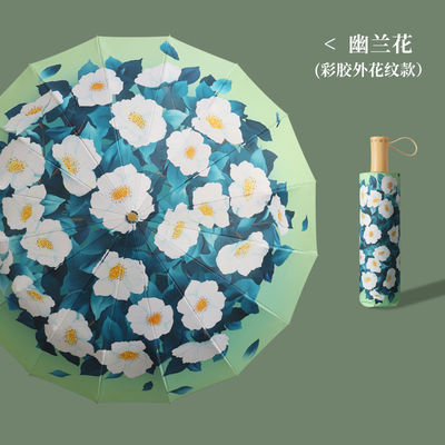 Logo personnalisé 3 parapluie pliable UV Parapluie imprimée Texte motif Publicité Offres d'affaires