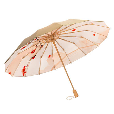 190T Pongee Trois-plier manuel parapluie solaire pour la protection contre les UV et l'impression Logo publicitaire
