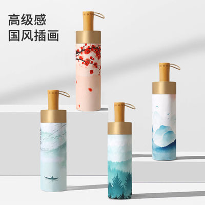 190T Pongee Trois-plier manuel parapluie solaire pour la protection contre les UV et l'impression Logo publicitaire