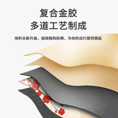 190T Pongee Trois-plier manuel parapluie solaire pour la protection contre les UV et l'impression Logo publicitaire