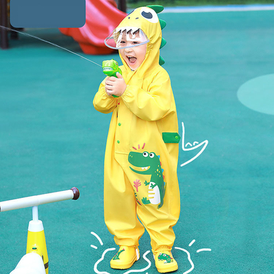Équipement de pluie pour bébés de jardin d'enfants avec dessin animé de dinosaures imprimé pour les activités de plein air