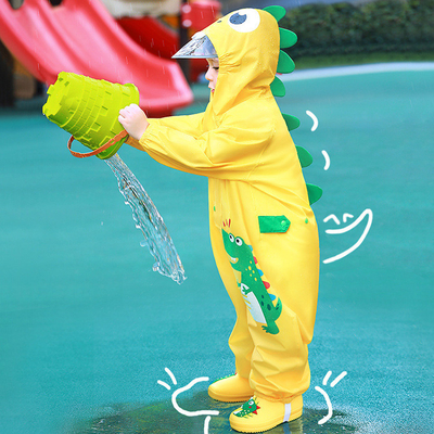 Équipement de pluie pour bébés de jardin d'enfants avec dessin animé de dinosaures imprimé pour les activités de plein air