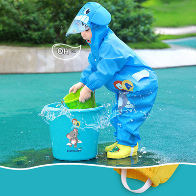 Équipement de pluie pour bébés de jardin d'enfants avec dessin animé de dinosaures imprimé pour les activités de plein air
