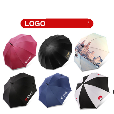 Parapluie publicitaire automatique cadeau avec poignée droite et matériau de panneau de poncho