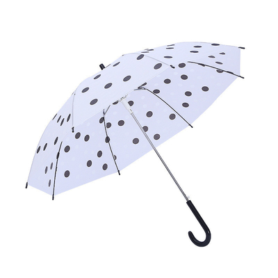 Parapluie transparente à huit os glacés à poignée longue conception automatique droite pour enfants