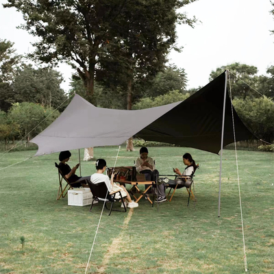 Tente de camping en aluminium avec bâton UPF 50 Couverture de toit Abri solaire Portable Grande plage de pique-nique