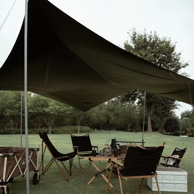 Tente de camping en aluminium avec bâton UPF 50 Couverture de toit Abri solaire Portable Grande plage de pique-nique