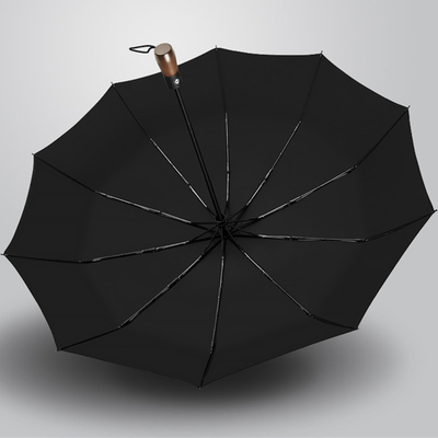 23 pouces cadre en fibre de verre Vinyle parapluie avec ouverture automatique et poignée en bois sur le marché