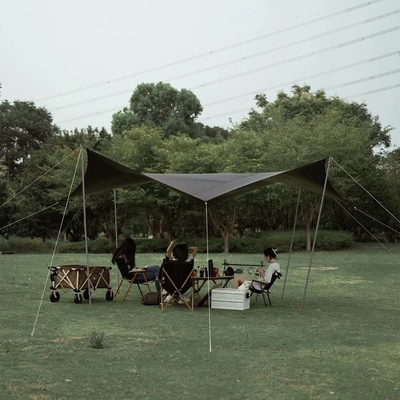 Tente de camping en aluminium avec bâton UPF 50 Couverture de toit Abri solaire Portable Grande plage de pique-nique
