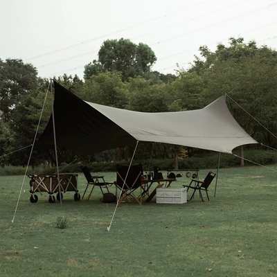 Tente de camping en aluminium avec bâton UPF 50 Couverture de toit Abri solaire Portable Grande plage de pique-nique
