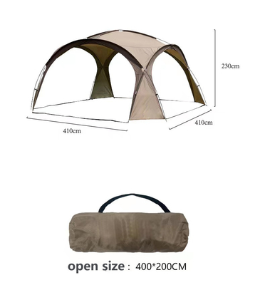 Tente de camping extérieure familiale de luxe imperméable à l'eau avec extra grande taille et cheminée à ceinture