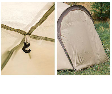 Tente de camping extérieure familiale de luxe imperméable à l'eau avec extra grande taille et cheminée à ceinture
