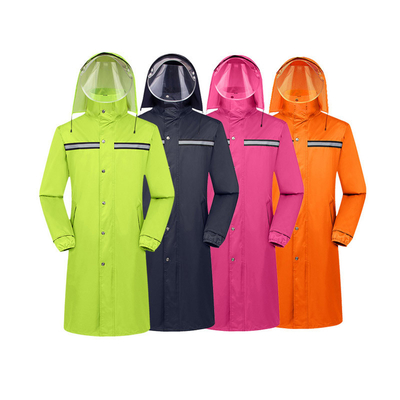 Hommes et femmes Protection du travail Tissu Oxford Long manteau de pluie réfléchissant avec logo personnalisé