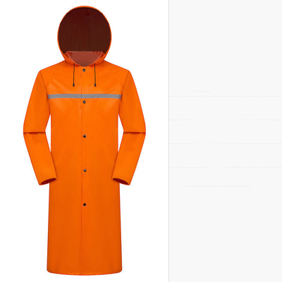 Hommes et femmes Protection du travail Tissu Oxford Long manteau de pluie réfléchissant avec logo personnalisé