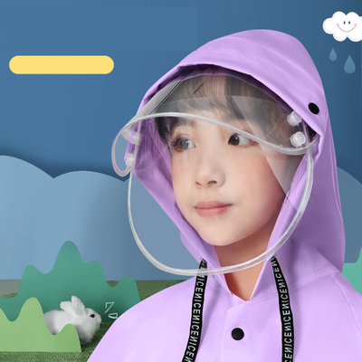 Vêtements de pluie de voyage scolaire Poncho à fermeture à glissière à large bord avec bande réfléchissante et conception imperméable