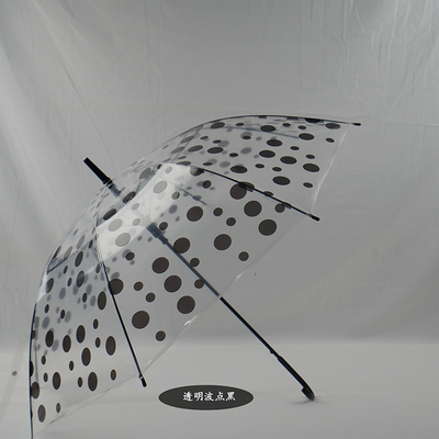 Créatif parapluie transparente poignée en plastique pôle droit cadeau publicitaire automatique