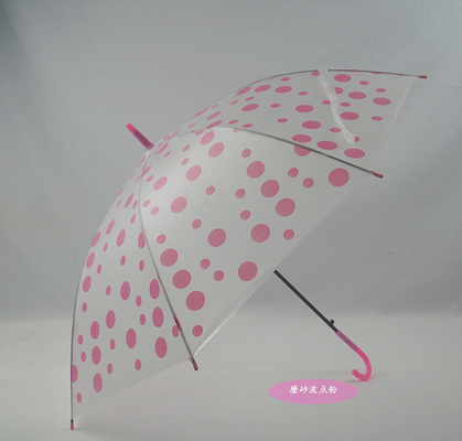 Créatif parapluie transparente poignée en plastique pôle droit cadeau publicitaire automatique