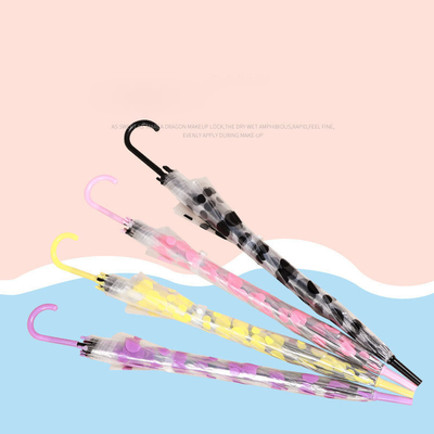 Créatif parapluie transparente poignée en plastique pôle droit cadeau publicitaire automatique