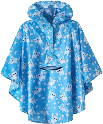 Polyester manteau de pluie dessin animé mignon garçons et filles Voyage scolaire vêtements de pluie avec sac un peu poncho