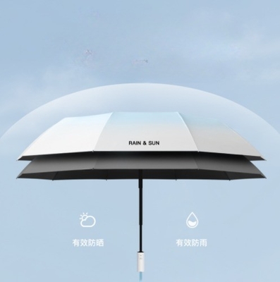 Parapluie entièrement automatique 8k Soleil et pluie Double écran solaire en vinyle