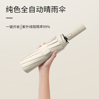 Parapluie pliable automatique 12k écran solaire en vinyle grand pour la protection solaire et la publicité