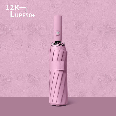 Parapluie pliable automatique 12k écran solaire en vinyle grand pour la protection solaire et la publicité