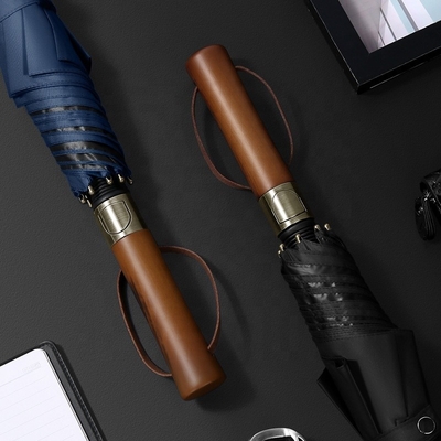 Commercial publicité imprimer le logo cadeau parapluie monsieur poignée en bois 8k 27 pouces