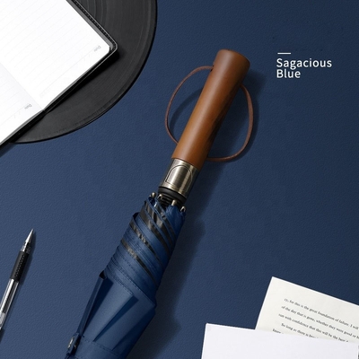 Commercial publicité imprimer le logo cadeau parapluie monsieur poignée en bois 8k 27 pouces