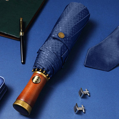 X315 Design en bois Homme Automatique à l'épreuve du vent Trois parapluie pliable Couleur personnalisée
