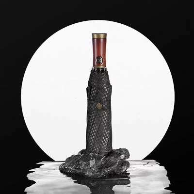 X315 Design en bois Homme Automatique à l'épreuve du vent Trois parapluie pliable Couleur personnalisée