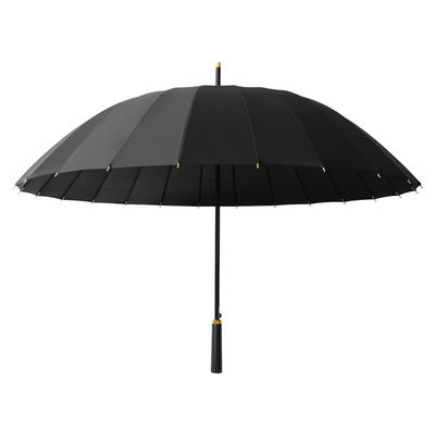 Grand parapluie anti-vent 24k manche longue automatique dans le style minimaliste pour la tempête de pluie