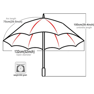 Le design minimaliste est auto ouvert 30 pouces étanche Pongee Golf parapluie avec logo imprimé