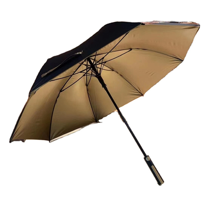 X103 190T PG UV Protect Gold Coating Windproof Golf Parapluie de voiture pour la publicité