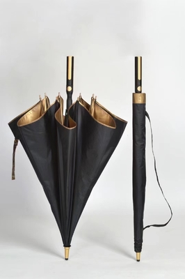 X103 190T PG UV Protect Gold Coating Windproof Golf Parapluie de voiture pour la publicité