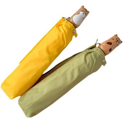 Diamètre ouvert 98cm Parapluie de style japonais Chat Shiba Inu Design avec protection UV