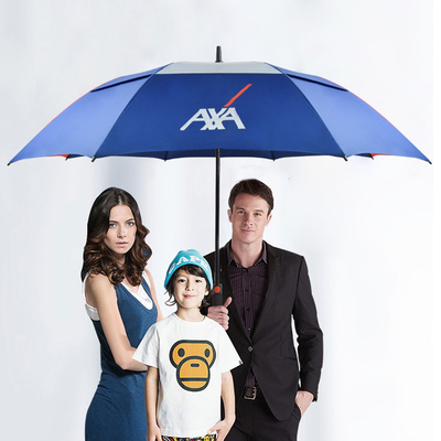 Parapluie de golf personnalisé étanche au vent de 30 pouces avec imprimés de logo de marque et doubles couches