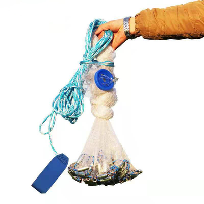 Réseau de pêche en nylon de 6 pieds à nœud unique, en chaîne de fer soudé, avec matériau durable