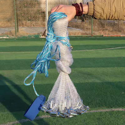 Réseau de pêche en nylon de 6 pieds à nœud unique, en chaîne de fer soudé, avec matériau durable