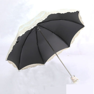 Lace Broderie Princesse Parapluie 2-3 Remplaçable Contrôle manuel Parfait pour la pluie et le soleil
